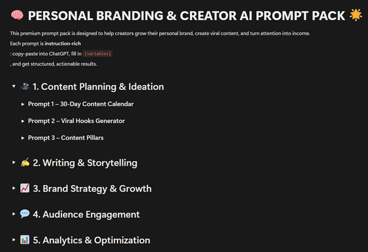 PERSONAL BRANDING & CREATOR AI PROMPT PACK